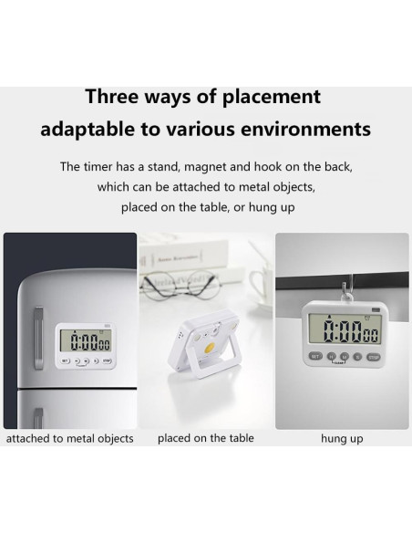 Temporizador GH 99 Horas con Recordatorio y Soporte Magnético Temporizador GH 99 Horas con Recordatorio y Soporte Magnético