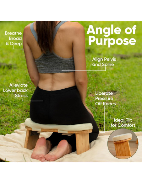 Silla de Meditación LANDORA & LEAF con Cojín Grueso Beige Silla de Meditación LANDORA & LEAF con Cojín Grueso Beige