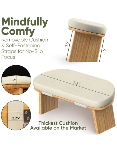 Silla de Meditación LANDORA & LEAF con Cojín Grueso Beige Silla de Meditación LANDORA & LEAF con Cojín Grueso Beige