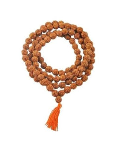 Mala de Rudraksha 5 Mukhi IS4A con Certificado - 108 cuentas