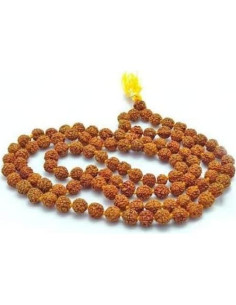 Mala de Rudraksha 5 Mukhi IS4A con Certificado - 108 cuentas 2