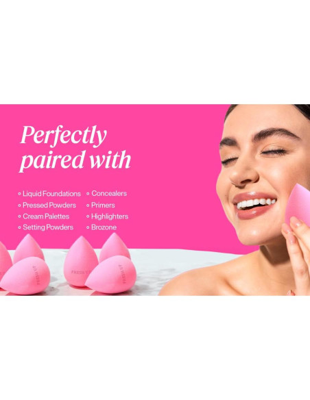 Esponja de Maquillaje Fresh Up Rosa - Vegana, Sin Látex, Reutilizable
