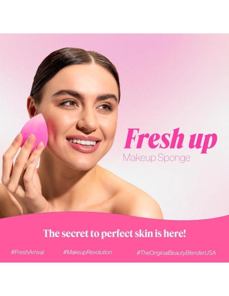 Esponja de Maquillaje Fresh Up Rosa - Vegana, Sin Látex, Reutilizable