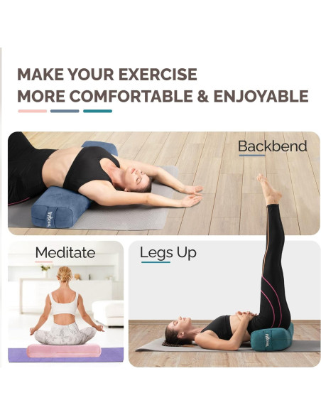 Almohada de Yoga Yes4All de Esponja 3 Capas Azul 68.5x25.4cm