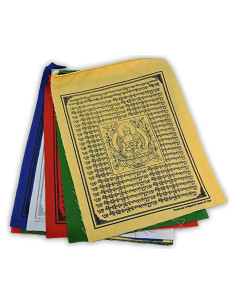 Banderas de Oración Tibetanas Hechas a Mano - Hands Of Tibet, 10 Piezas, 15x20 cm