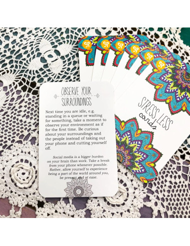 Tarjetas de Estrés Menos Sunny Present - 50 Ejercicios de Mindfulness