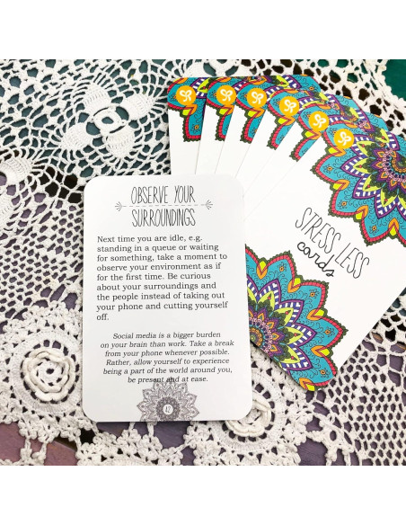 Tarjetas de Estrés Menos Sunny Present - 50 Ejercicios de Mindfulness