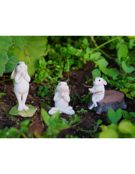 Estatua Conejo de Yoga en Pose de Namaste - Colección Superior