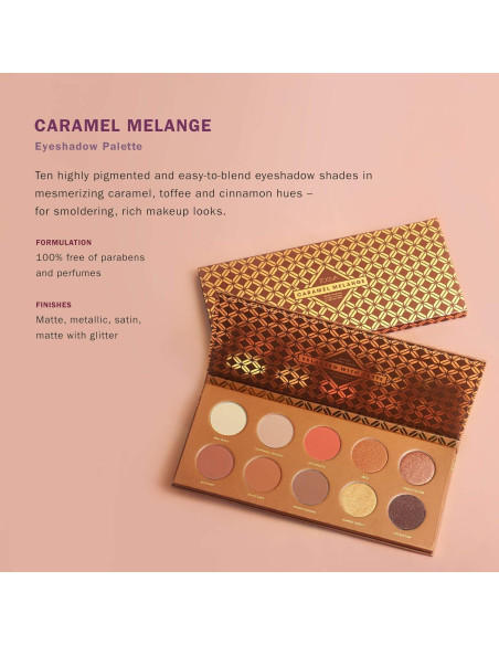 Paleta de Sombras ZOEVA Caramel Melange - 10 Tonos Cálidos