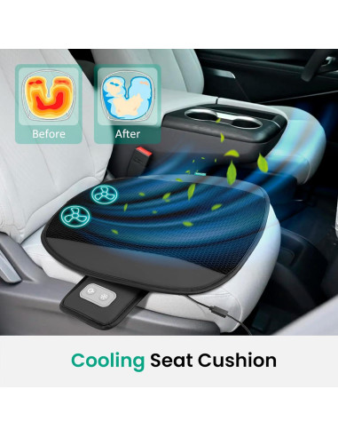 Cojín de Asiento Refrigerante Snailax con 2 Ventiladores