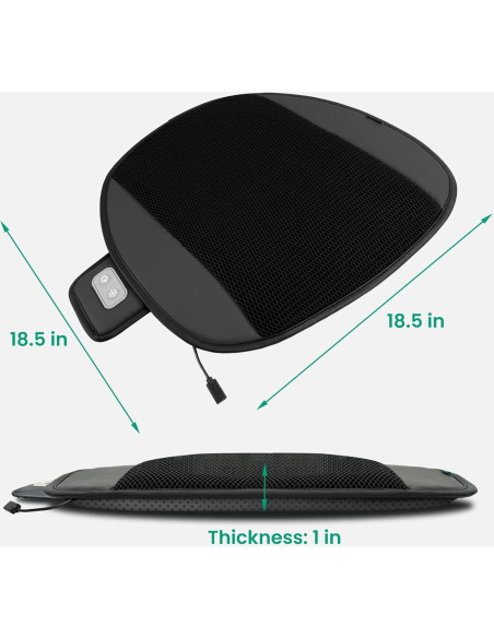 Cojín de Asiento Refrigerante Snailax con 2 Ventiladores