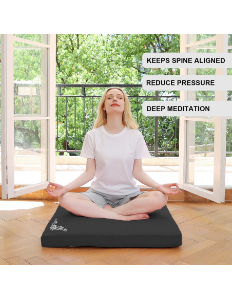 Alfombra de Meditación TokSay Terciopelo 78.74x78.74 cm Negra