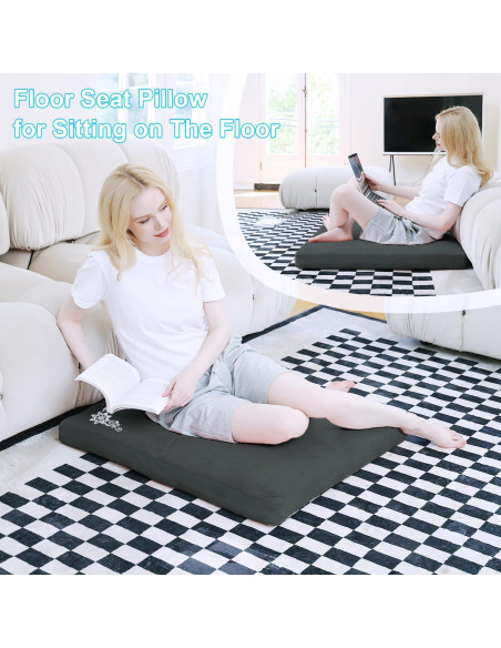 Alfombra de Meditación TokSay Terciopelo 78.74x78.74 cm Negra