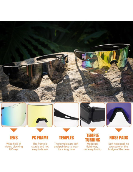 Gafas de sol deportivas polarizadas TR90 para ciclismo y béisbol