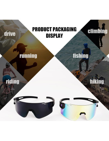 Gafas de sol deportivas polarizadas TR90 para ciclismo y béisbol