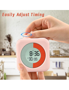 Temporizador Visual Digital EooCoo 60 Minutos Rosa 2