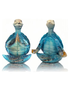 Figuritas de Tortuga Marina ZFQGEGE - 2 Piezas de Resina Azul