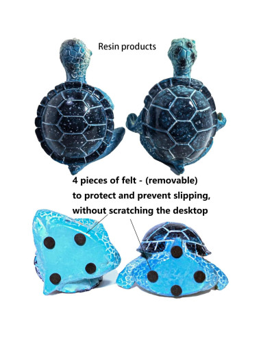 Figuritas de Tortuga Marina ZFQGEGE - 2 Piezas de Resina Azul