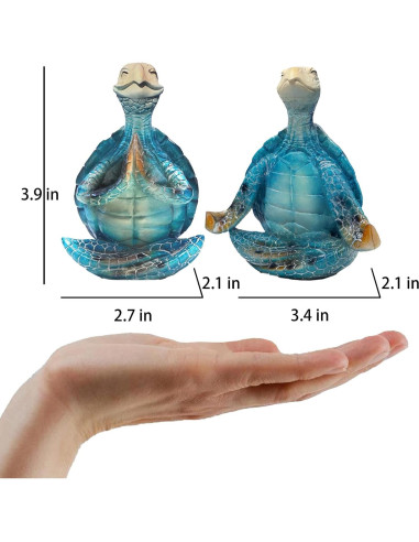 Figuritas de Tortuga Marina ZFQGEGE - 2 Piezas de Resina Azul