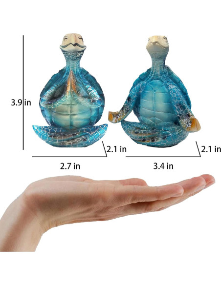 Figuritas de Tortuga Marina ZFQGEGE - 2 Piezas de Resina Azul