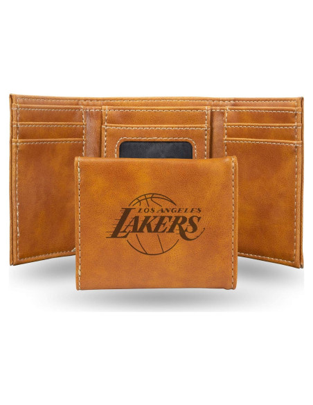 Cartera Trifold Marrón Rico Industries Lakers Grabada a Láser