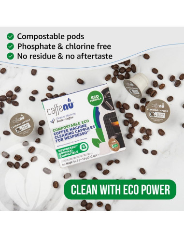 Cápsulas de limpieza Caffenu EcoCleaningCaps para Nespresso