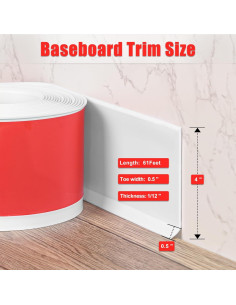 Moldura de Zócalo Autoadhesiva HEIDIBEAR 10.16 cm x 18.59 m 2