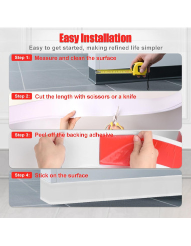 Moldura de Zócalo Autoadhesiva HEIDIBEAR 10.16 cm x 18.59 m