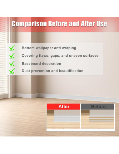 Moldura de Zócalo Autoadhesiva HEIDIBEAR 10.16 cm x 18.59 m