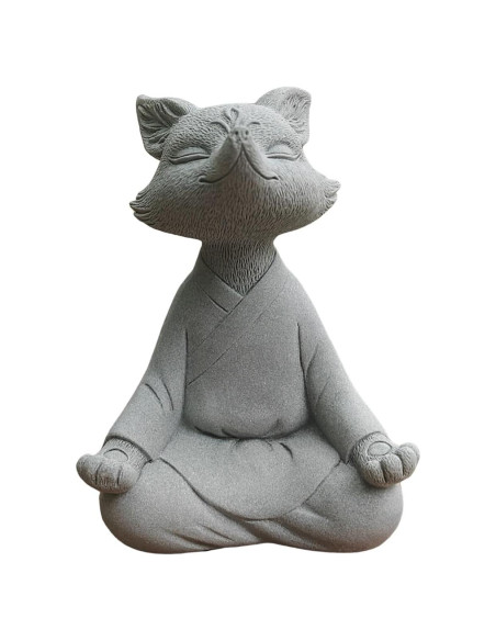 Estatua de Zorro Meditador Livelyfish - Arenisca 18.5x15.5 cm Estatua de Zorro Meditador Livelyfish - Arenisca 18.5x15.5 cm