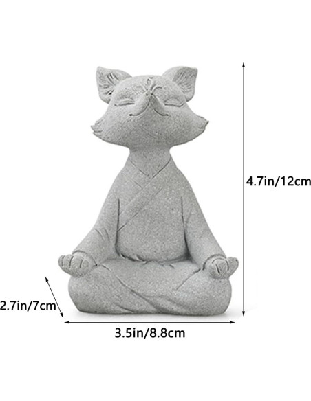 Estatua de Zorro Meditador Livelyfish - Arenisca 18.5x15.5 cm Estatua de Zorro Meditador Livelyfish - Arenisca 18.5x15.5 cm