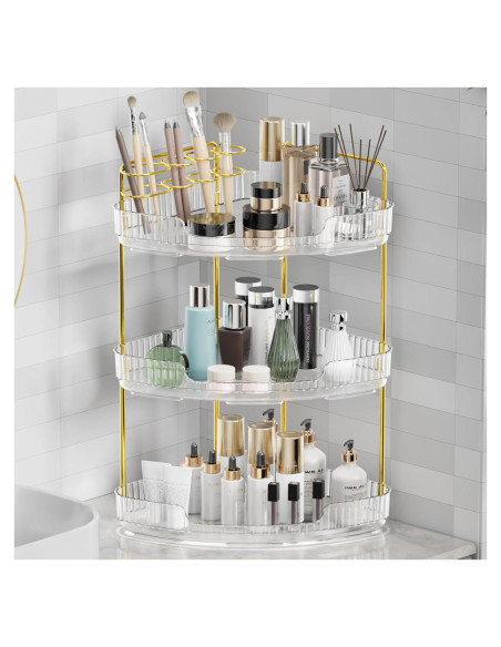 Organizador de Esquina YINGXUN 3 Niveles Cristal para Baño