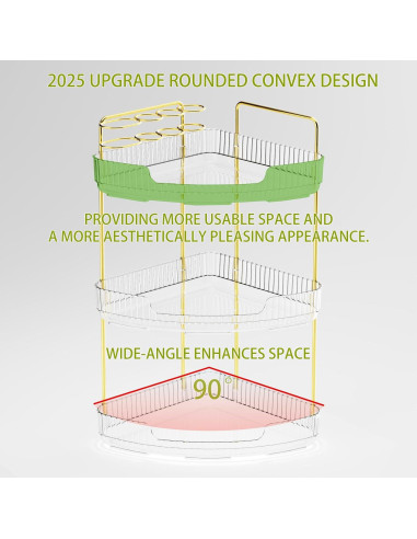 Organizador de Esquina YINGXUN 3 Niveles Cristal para Baño