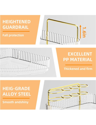 Organizador de Esquina YINGXUN 3 Niveles Cristal para Baño