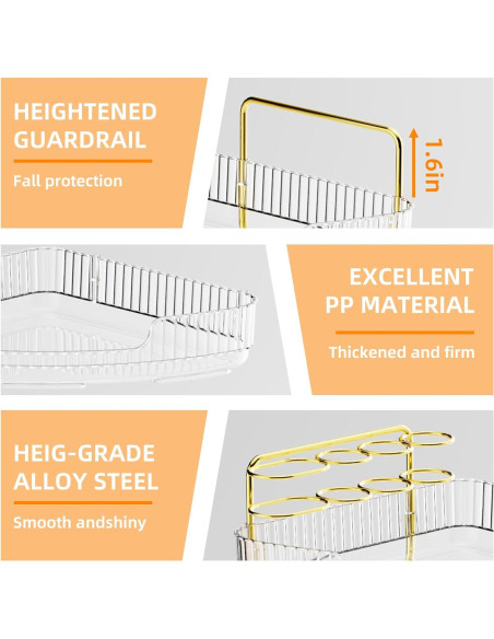 Organizador de Esquina YINGXUN 3 Niveles Cristal para Baño