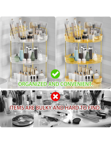 Organizador de Esquina YINGXUN 3 Niveles Cristal para Baño