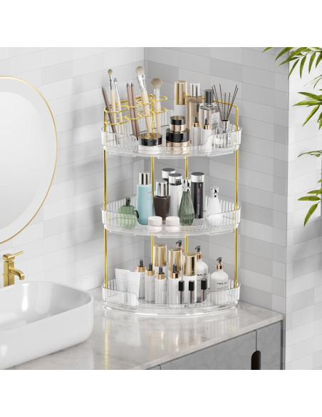 Organizador de Esquina YINGXUN 3 Niveles Cristal para Baño