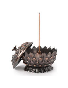 Soporte de Incienso Loto HOKPA en Bronce Rojo - 2 Piezas