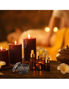 Soporte de Incienso Loto HOKPA en Bronce Rojo - 2 Piezas 2