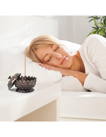 Soporte de Incienso Loto HOKPA en Bronce Rojo - 2 Piezas