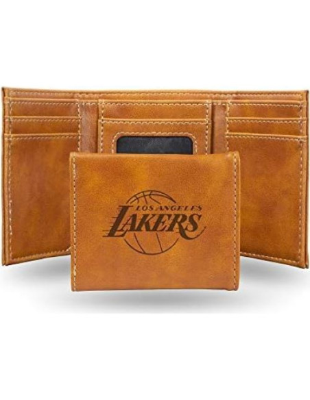 Cartera Trifold Marrón Rico Industries Lakers Grabada a Láser