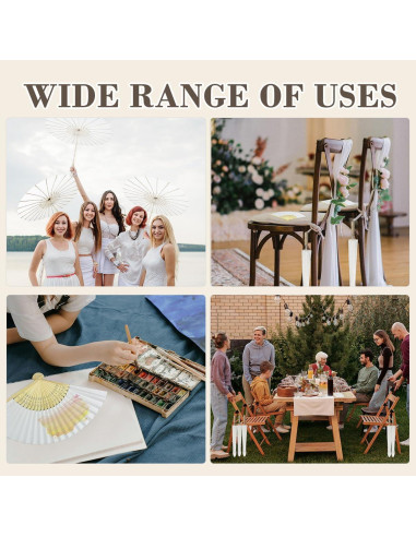 8 Pcs Paraguas de Papel Blanco Zansens 84 cm Decoración Boda