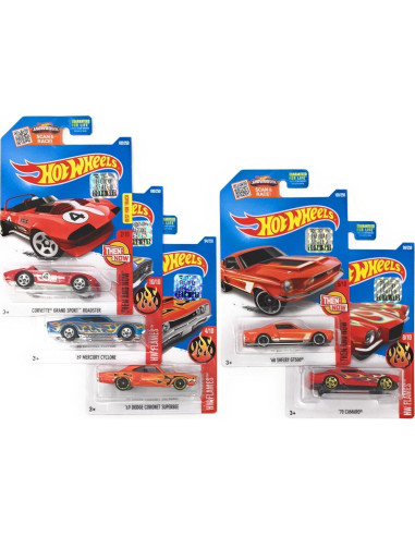 Hot Wheels Muscle Cars Paquete 5 Autos Diecast 1:64