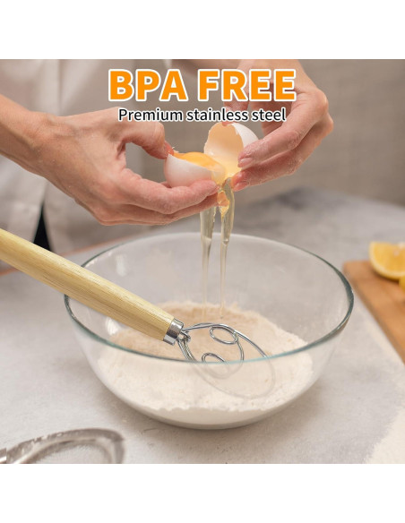 Batidor Danés de Masa ALLTOP - Acero Inoxidable 150g