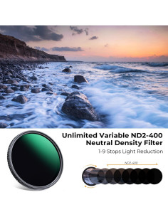 Filtro ND Variable K&F Concept 67mm ND2-400 Ultra Delgado 2