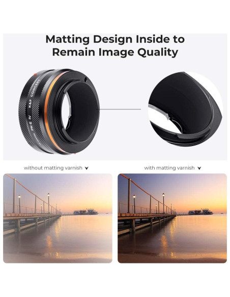 Adaptador de Montura K&F Concept IV PRO Pentax K a Sony E