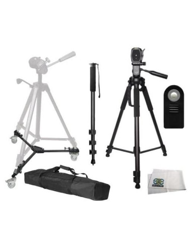 Trípode Profesional 182.9 cm SSE + Dolly + Monopod + Control Remoto