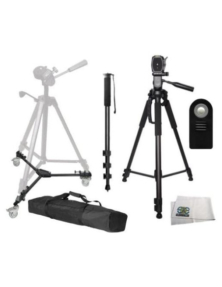 Trípode Profesional 182.9 cm SSE + Dolly + Monopod + Control Remoto