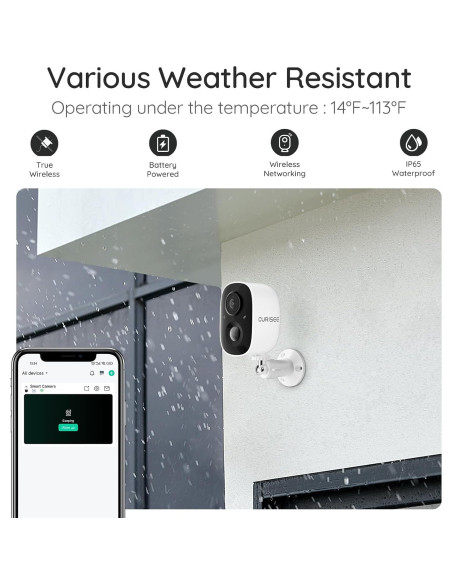 Cámara de Seguridad Inalámbrica CURISEE 2K IP65 Exterior Cámara de Seguridad Inalámbrica CURISEE 2K IP65 Exterior