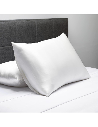 Funda de almohada de seda pura Fishers Finery 25mm Blanco